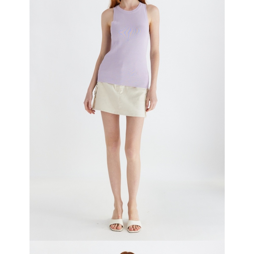 Knit Racerback Lavender scoop Tank, spring top, staple summer S
